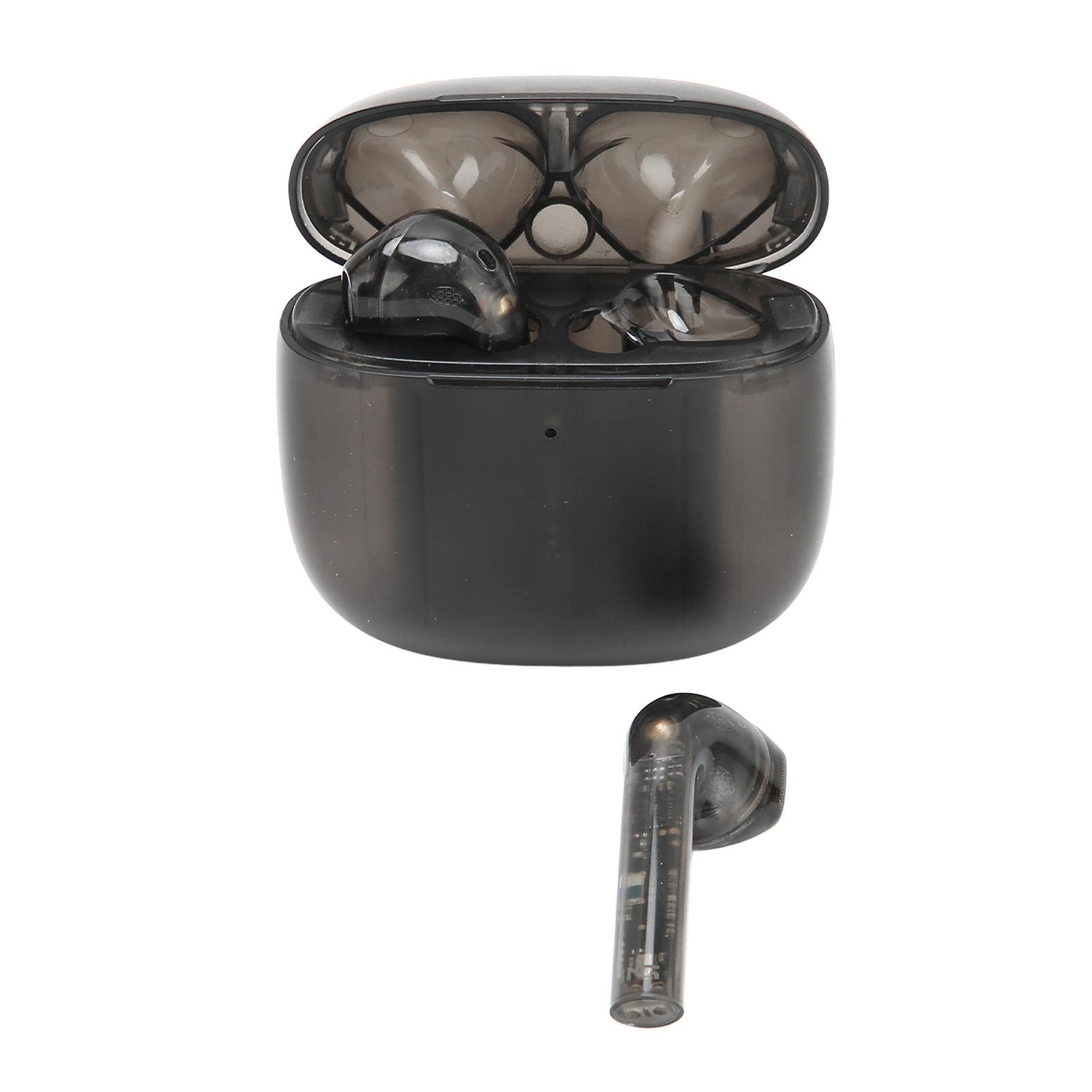 

Bluetooth-наушники, стереонаушники с шумоподавлением, микрофоном, беспроводные наушники с зарядным чехлом для бега прозрачный черный