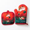 Polyester Oven Anti Scald Gloves Gift Microwave Oven Gloves Barbecue Printing Microwave Christmas Baking Heat Insulation Pad