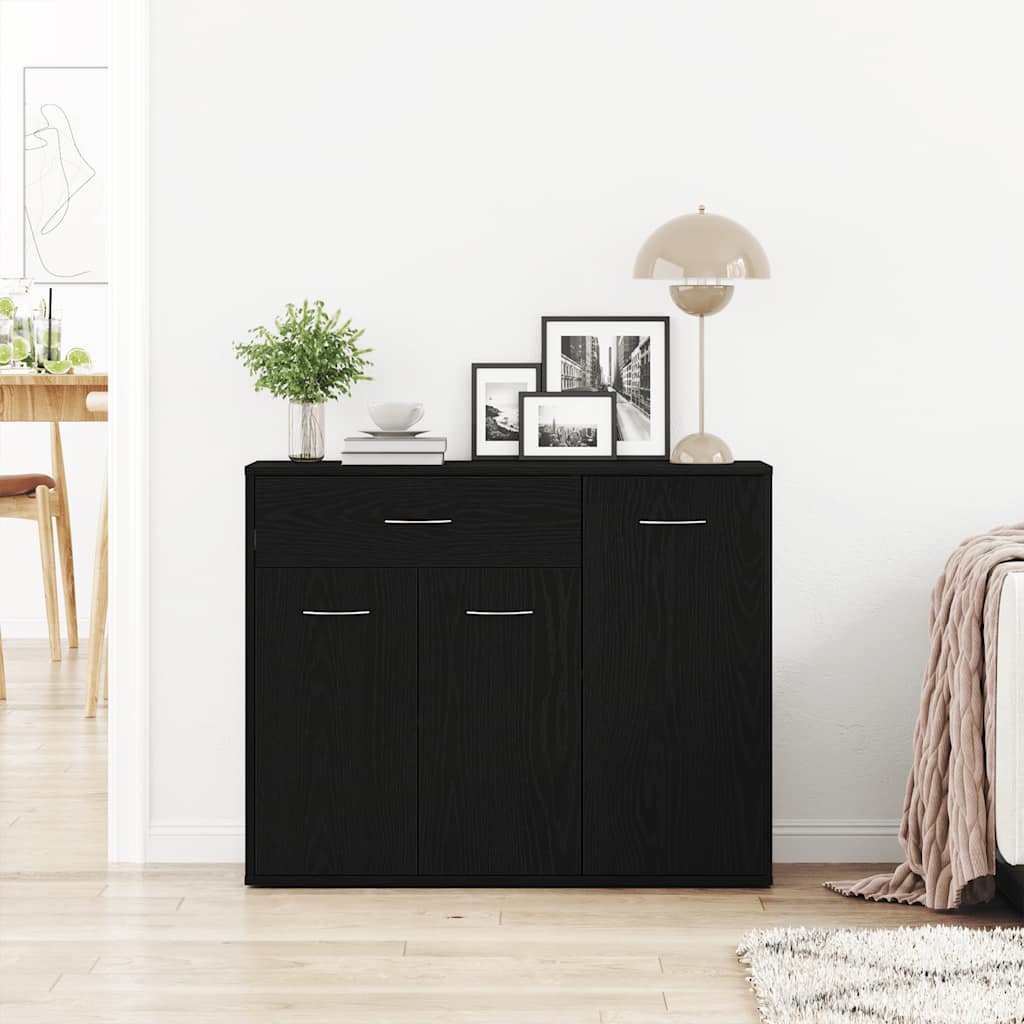 Sideboard Black Oak 88 x 30 x 70 cm Engineered Wood