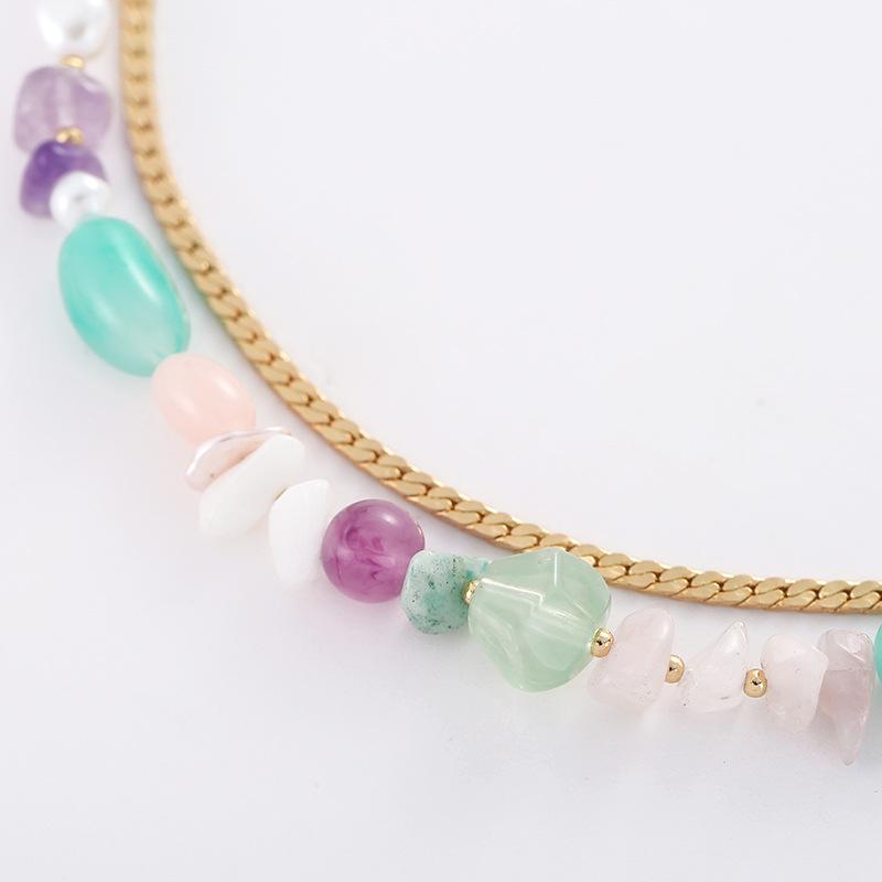 Kenjie Double Layer Beaded Necklace Set - Women's Designer European & American Style