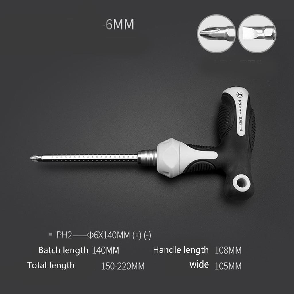 Double-Use Screwdriver Removable Hand Tool Chrome Vanadium Steel Repair Tool Handle Flathead Screw Driver
