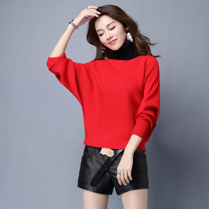 Knit  Pullover Sweater Women's Batwing Sleeve Sweater Coat Loose Large Size Batwing Sweater Short Outer Wear