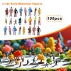 100 Pieces People Figure Mini Models Photo Props Simulation Miniature Figurines Tiny for DIY