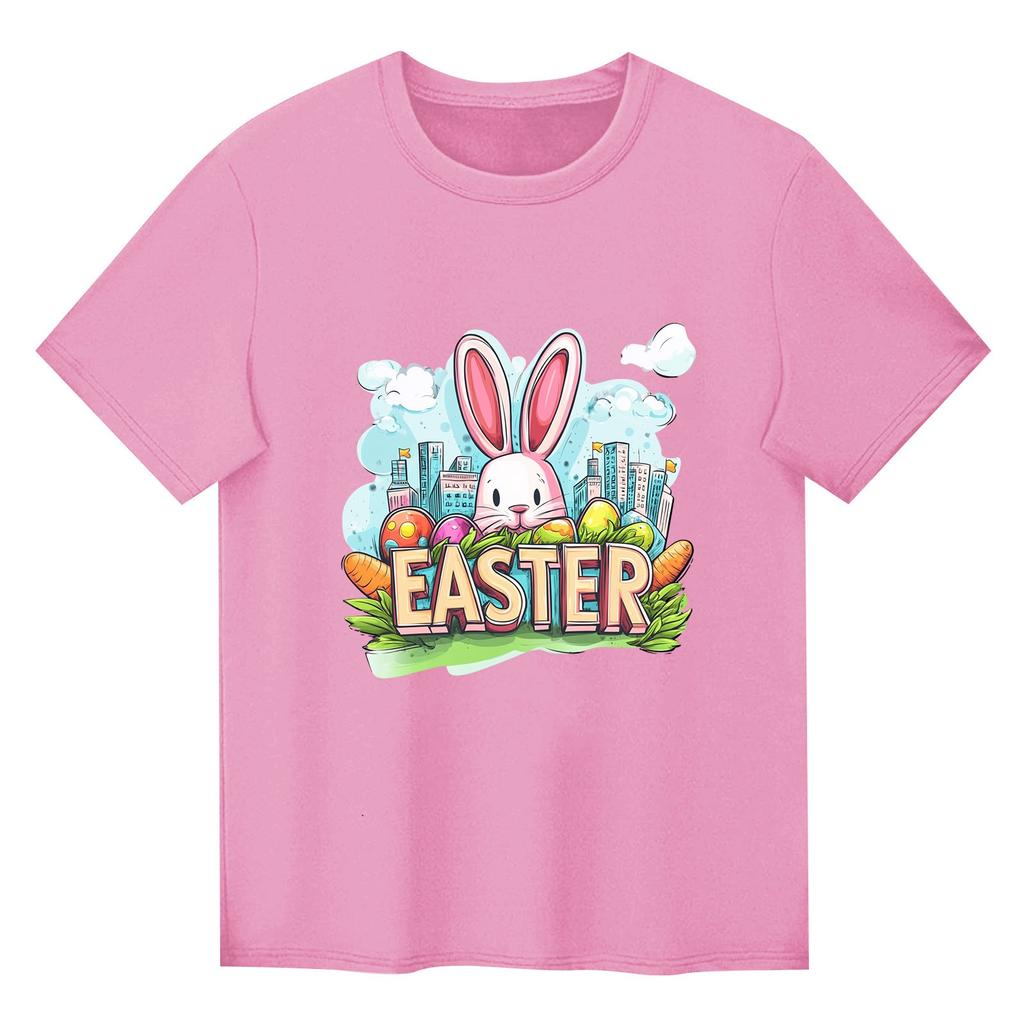 Barn Tryckt Kortärmad Rundhalsad Casual Bekväm Lös Lätt Topp