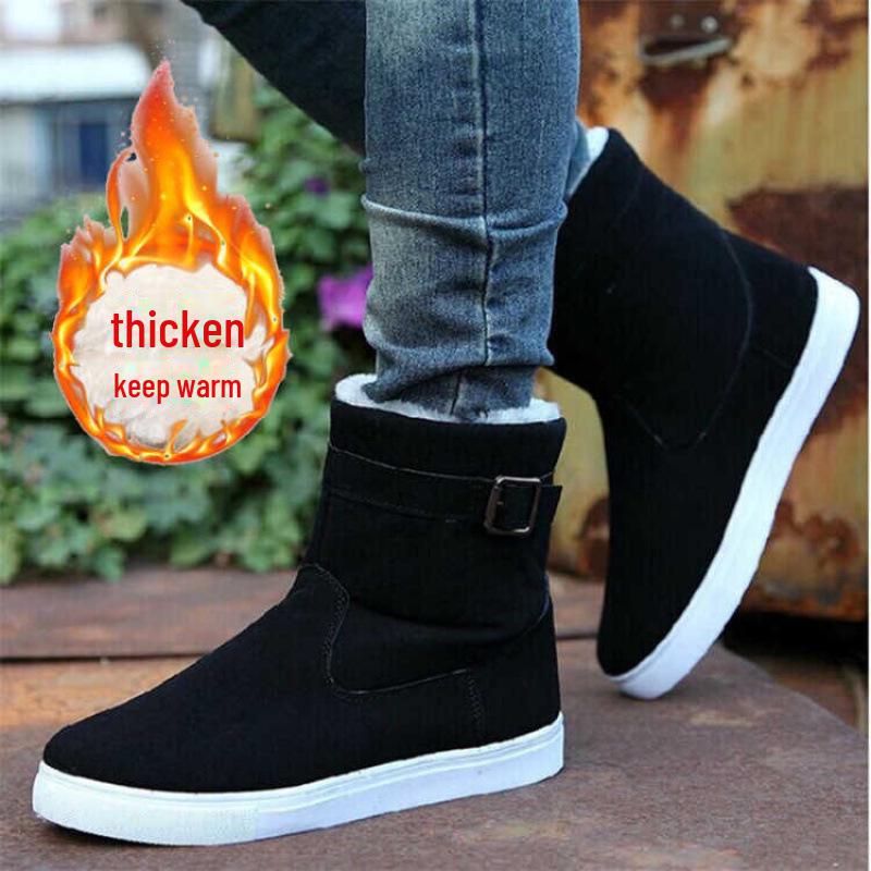 

Men s Non-Slip Winter Velvet Snow Boots - Thick, Warm Cotton Martin Boots 39