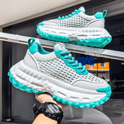 Summer Dad Men's Shoes Mesh Hollow Casual Heightened Anti-slip Summer Breathable Casual Sports Men's Shoes