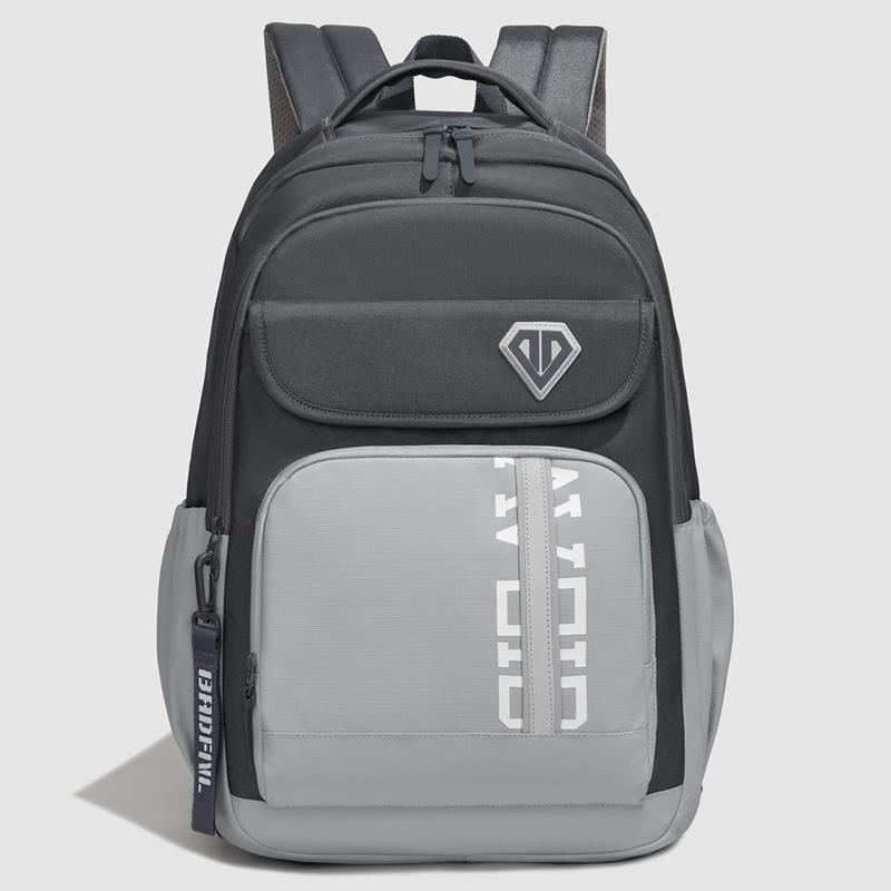 

Men s Durable Oxford Cloth Backpack with Logo Printing, Load-Reducing Design for Students сірий колір/синій