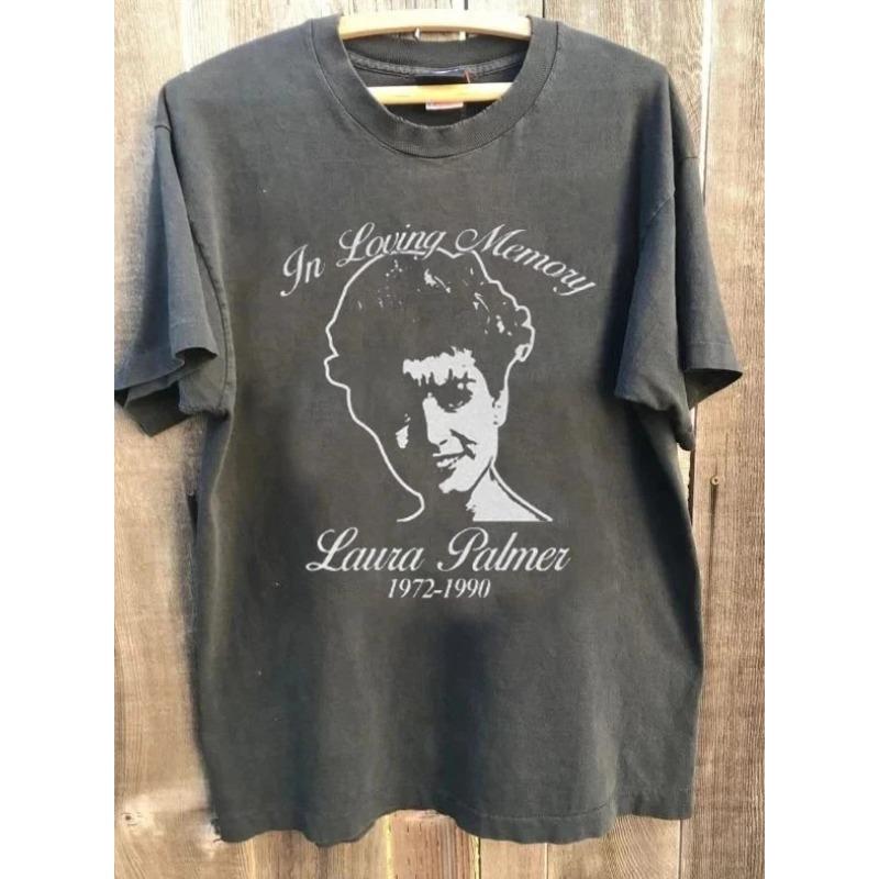 

Vintage Laura Palmer s Twin Peaks Rare Design Spring/Summer New Men s Casual Fashion Unisex T-shirt S разноцветный