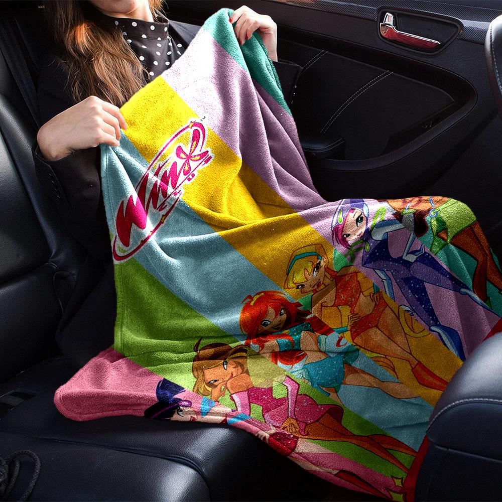 Winx Club Theme Printed Blanket - Perfect for Couch, Bed, Travel & Outdoor Use | Machine Washable, Cozy & Durable.