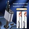 Super Fast Car Phone Charger with Retractable 4-in-1 Cable and Cigarette Lighter Socket for Apple Devices