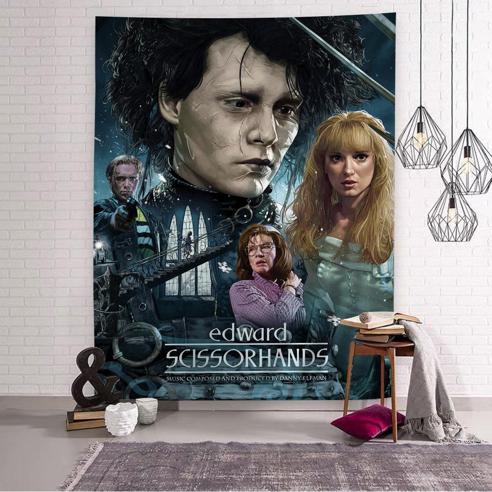 Movie EEdward SScissorhands  Hippie Wall Hanging Tapestries Bohemian Wall Tapestries Mandala INS Home Decor