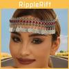 Vintage Ethnic Headband With Alloy Coins And Red Acrylic Gems For Gift Women
