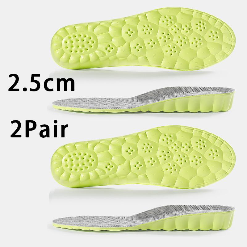 1Pair /2Pair New Breathable Anti-Odor Insole Height Increase Insoles Shock Absorbing Shoe Sole Soft Comfortable Sports Insole
