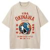 Unisex Fashion Short Sleeve Round Neck Harajuku Y2K Hip Hop Tee Okinawa Drunken Octopus Washed T-Shirt Summer Top