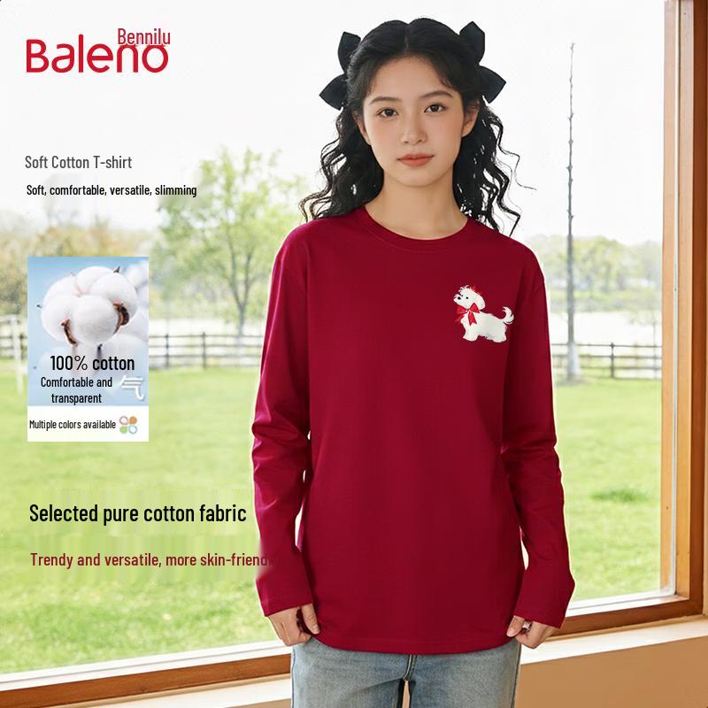 Baleno Women's Pure Cotton Loose Long-Sleeve T-Shirt