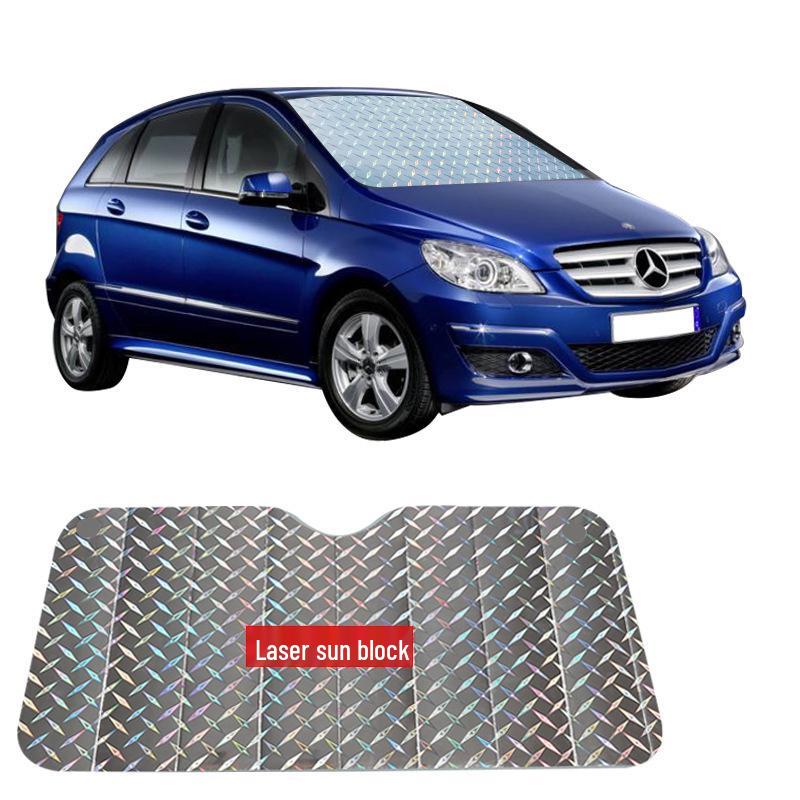 Thickened Laser Car Sunshade - Heat Insulation, UV Protection, Folding Windshield Sun Visor for Summer. 140*70cm