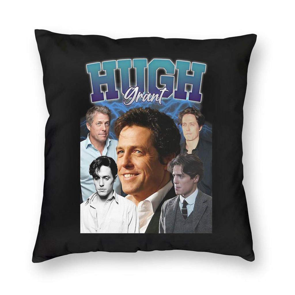 Hugh Grant Retro Square Pillowcase Polyester Linen Velvet Printed Zip Decor Pillow Case Car Cushion Cover Wholesale