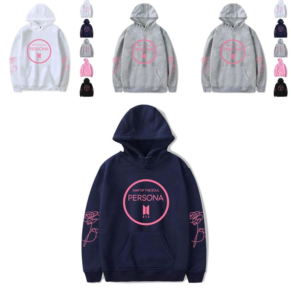Map Of The Soul Persona Kpop Bts Bangtan Boys Cotton Blend Sweatshirt Hoodie With Hooded Long Sleeves