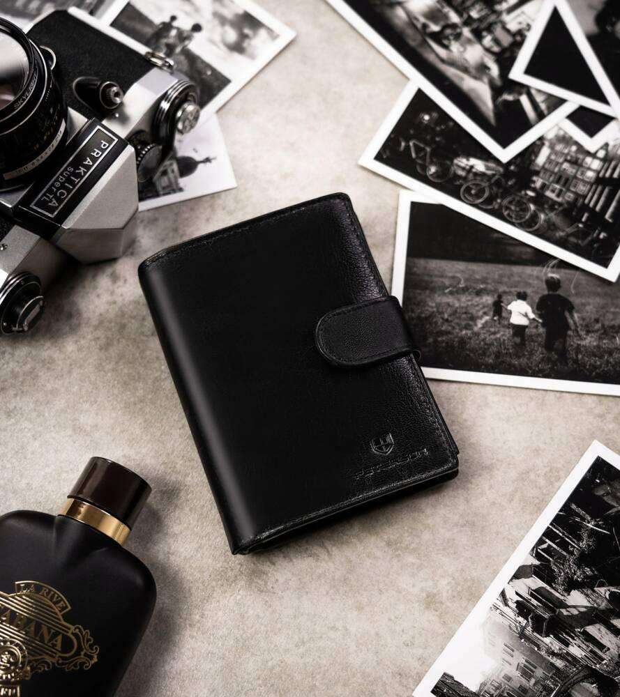 Geschenkset: elegantes Herren-Lederportemonnaie und Schlüsselanhänger - Peterson