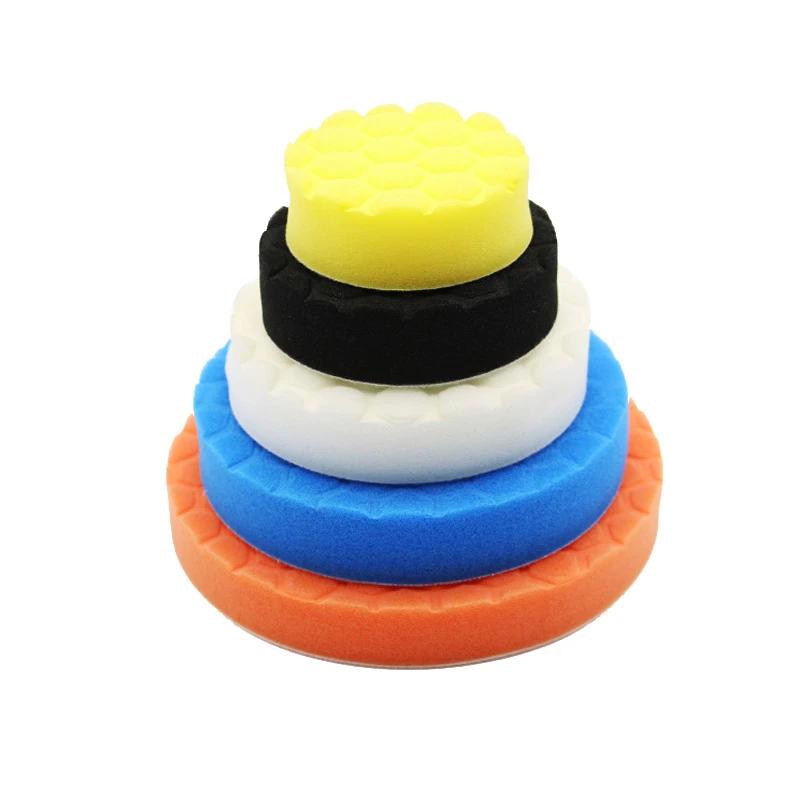 5 Paket 3/4/5/6/7 İnç Bileşik Cilalama Parlatma Pedleri Kesme Sünger Pedleri Kiti Araba Tampon Cilalama Bileşik ve Ağdalama için