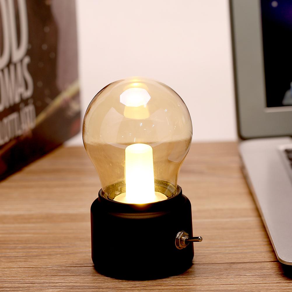   Retro LED Night Light USB Rechargeable Night Light Gold