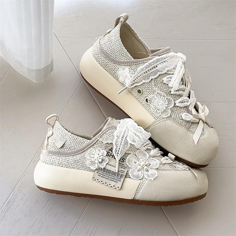 Retro platform European bag shoes ballet fashion training shoes summer new casual lace breathable