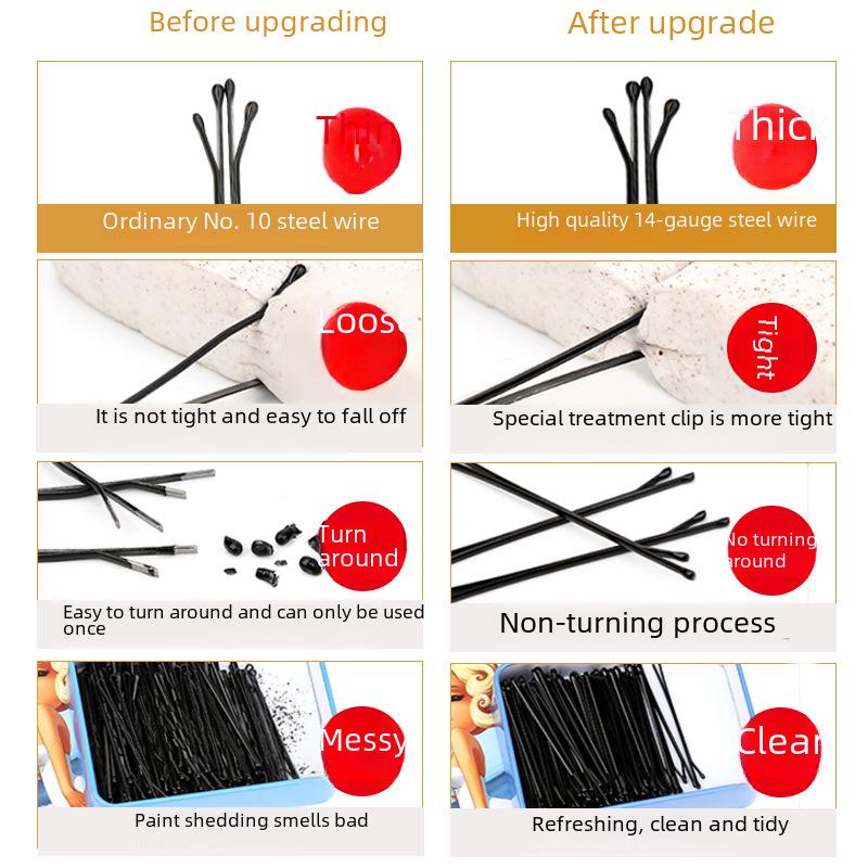 Einzelne schwarze Haarnadel für Pony und Hochsteckfrisuren