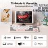 EPOMAKER TH87 Kabellose Mechanische Tastatur mit 10000mAh Benutzerdefinierter PBT RGB Gasket TKL Gaming Kompatibel Jade Akku, BT/2.4GHz/USB Kabelgebunden, Tenkeyless,