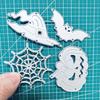 Halloween Hat Bat Metal Cutting Die, Pumpkin Paper Die Cuts, Spider Web Cutting Dies For Card Making, Metal Die Cut Stencil For DIY Crafts