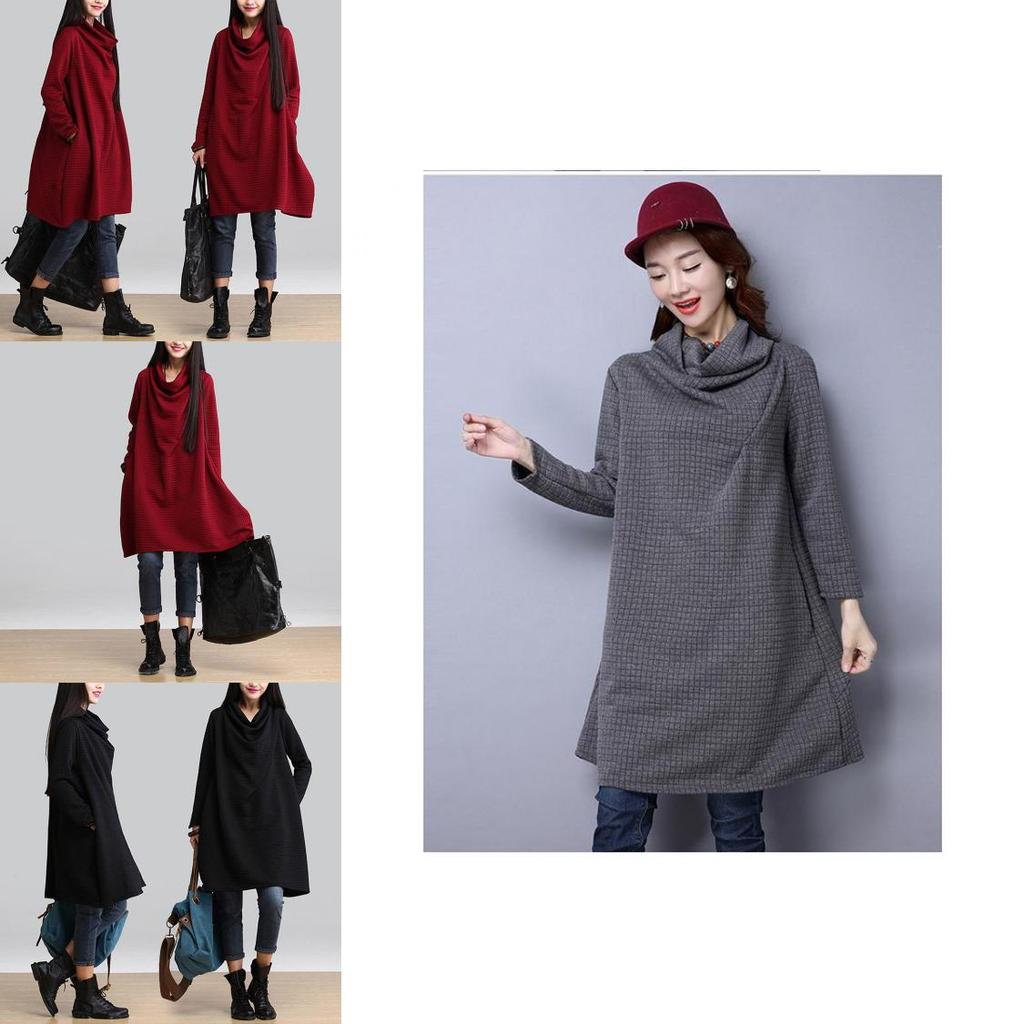Premium Quality Women's Fashion Casual Elegant Solid Color Long-sleeved Dress Ideal For Every Occasion
