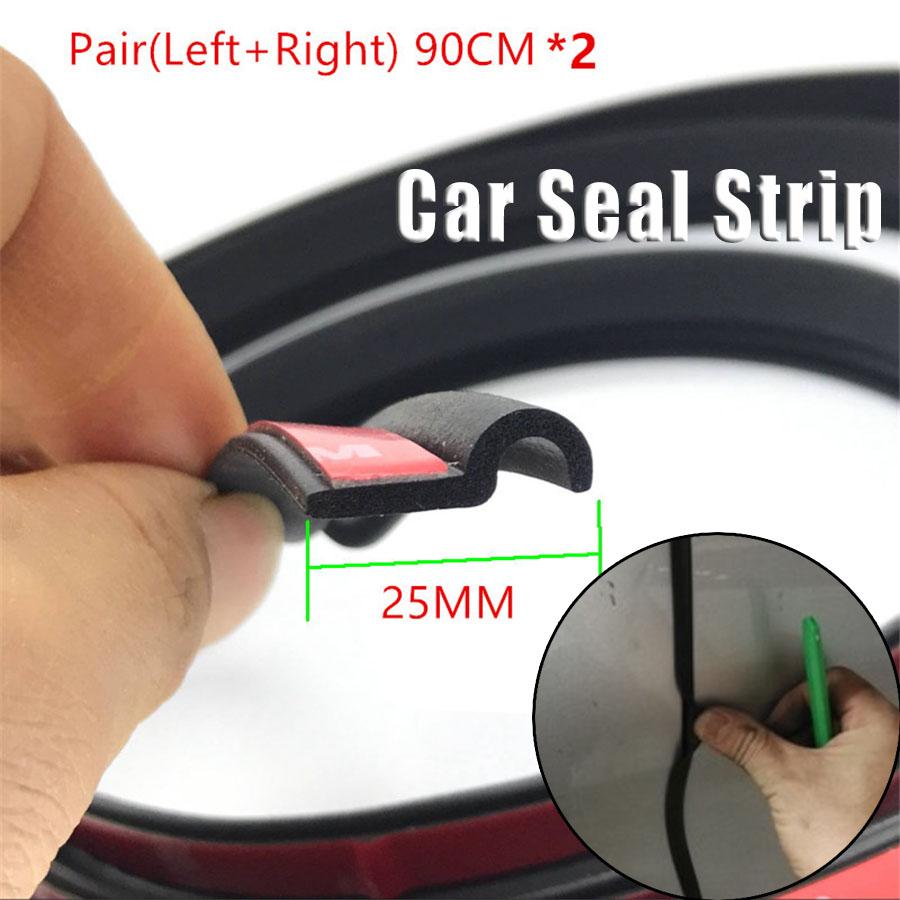 Universal 2pcs Car Styling A Pillar Seal Strip Sticker Soundproofing Waterproof Sealing Sticker Exterior Automobiles Accessories