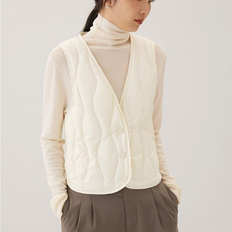 Women's Down Waistcoat White Duck Down Vest Casual Fashion High Grade Warm Waistcoat