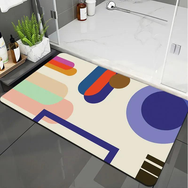 Diatom Mud Absorbent Quick-drying Bathroom Mat Indoor Welcome Mat Kitchen Area Rug Anti-slip Floor Mat Soft Pad Wear-resistant Dust-proof Pad