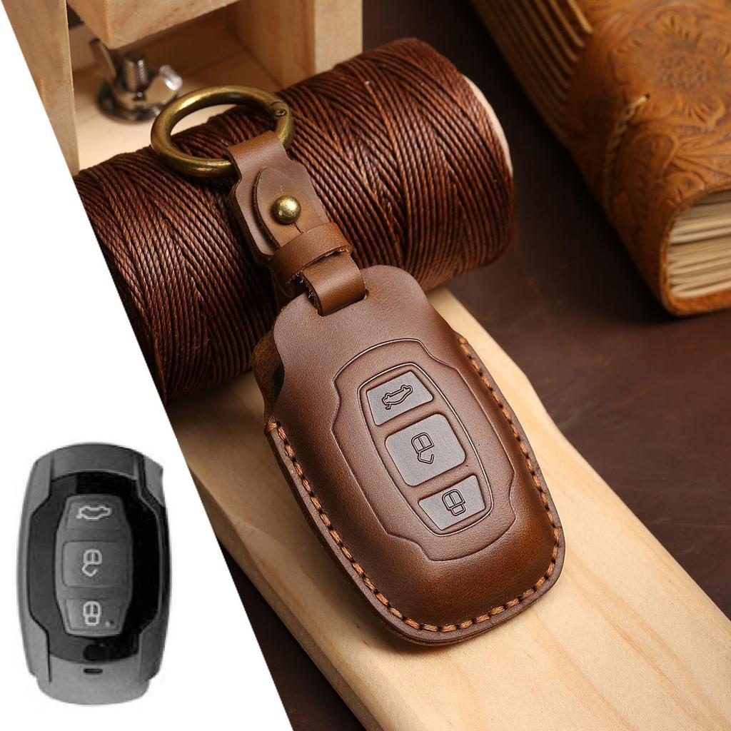 Etui na kluczyk BYD: Torba z prawdziwej skóry na pilota do Surui S6, Sirui G5, Old E5, Qin Song Tang