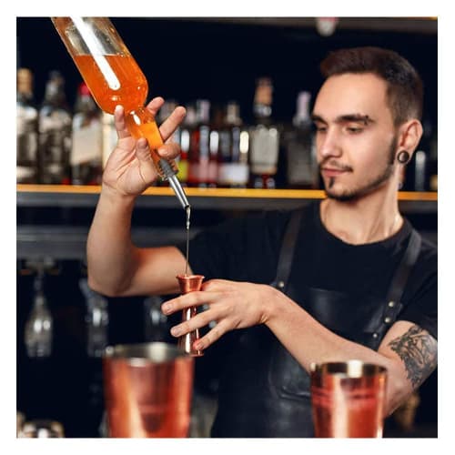 Set of 8 Stainless Steel Pourers for Cocktails, Wine, and Whiskey (A)