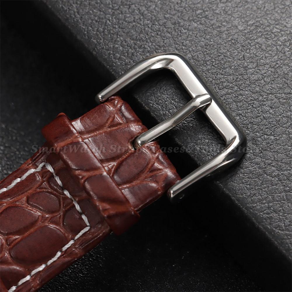 Crocodile Pattern Design Leather Watchband 12/14/16/17/18/19/20/21/22/24mm Soft Watch Straps Men Women Casual Business Wristband