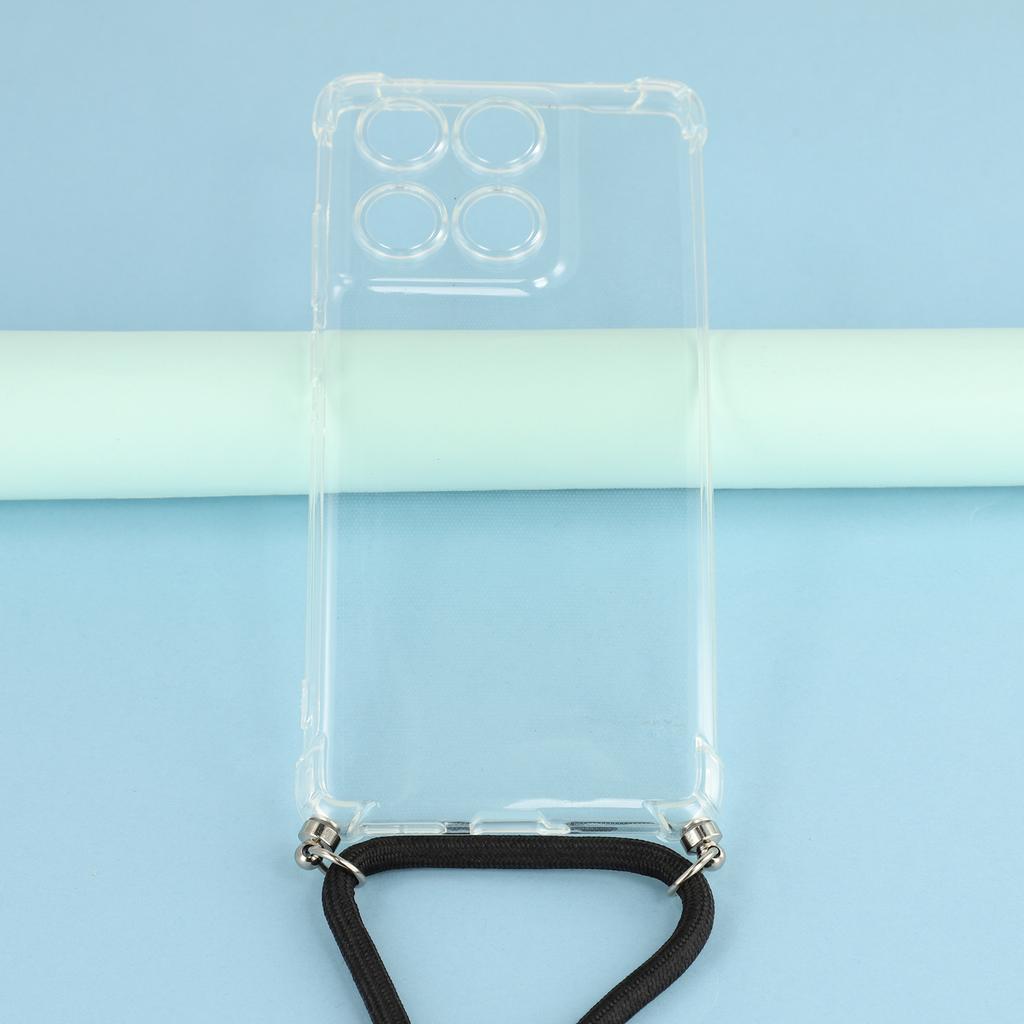 Für Motorola Edge 60 5G/Edge 60 Fusion 5G Hülle Verstärkte Ecken TPU Transparent Handyhülle mit Umhängeband