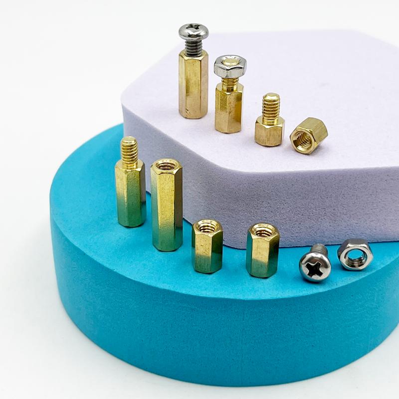 Male Female Hex Brass Standoff Spacer Kit M2M2.5 M3 M4 Brass Round Standoff with 304 Screw and Hex Nut pcb motherboard standoff