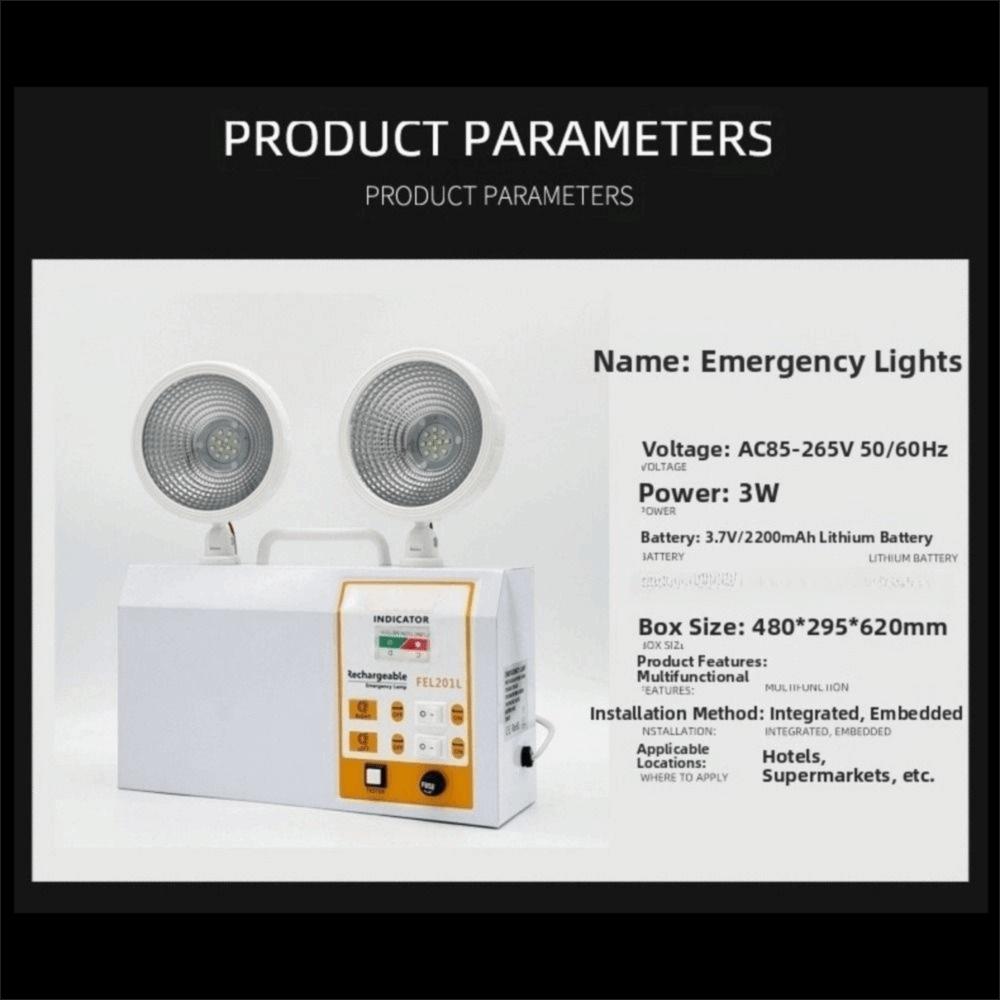 3W Power LED Emergency Light Double Head Fire Emergency Light Emergency Light  Corridor Lighting