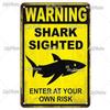 MyPlate Vintage Warning Shark Sea Beach Poster Metal Sign Plate Tin Sign Wall Crafts Decor For Home Plaque Decoration Gift