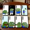 Trauriges lustiges Frosch Meme Handyhülle für Samsung Galaxy A73,A72,A71,A70,A53,A52,A51,Andere Weiche Schwarze Hülle