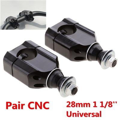 2 Stück Schwarz 1 1/8 Zoll 28 mm Motorrad ATV Lenkerhalterung Riser Klemmsatz Schwarz CNC