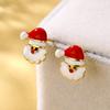 Alloy Christmas Modern Deer Santa Earrings Stylish Geometric Jewelry Inspired