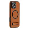 For iPhone 16 Pro Max Kickstand Case Compatible with MagSafe PC+TPU+PU Phone Back Cover