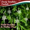 15pcs Elegant Crystal Snowflake Ornaments with 393.7inch Long Silvery Rope, Christmas Tree Acrylic Snowflake Winter Wonderland Decorations, Sparkling