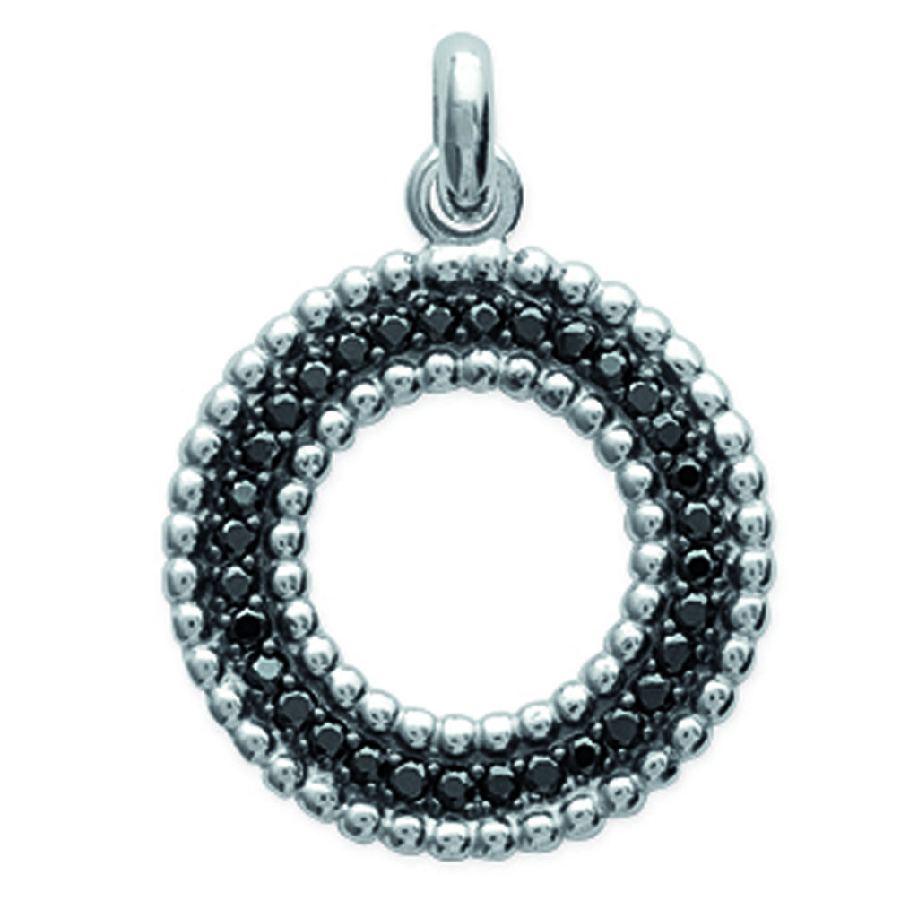 Les Trésors De Lily [K2428] - Silver Pendant 'Goddess' Black White (rhodium-plated) - 18 Mm