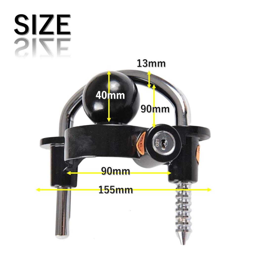 Leiasnow Coupler Lock Trailer Anti-Theft Hitch Ball Hitch Member Anti-Theft Trailer Hitch Cover with Lock (Black)