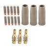 16PCS 0.9mm Copper Welding Tips Set With Coating Protection Nozzle For 15AK Airless Gas Shielded MIG Torch Accessories