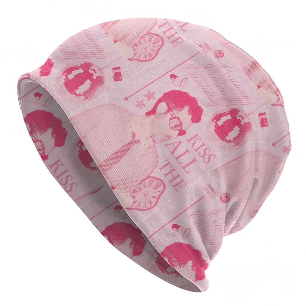 Kiss All The Time  New Album Caps Harrys Music Styles Unisex Women Skullies Beanies Hats Summer Warm Multifunction Bonnet Hat