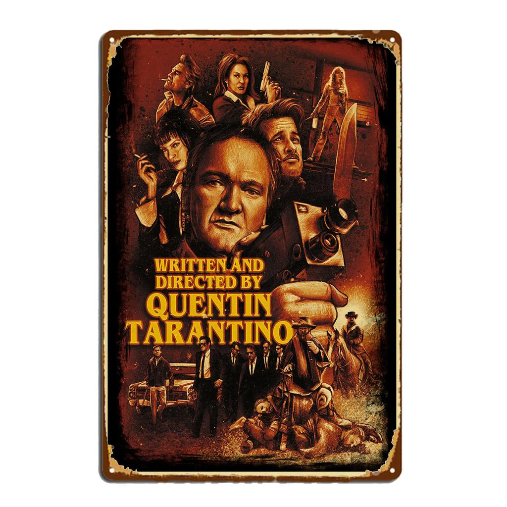 Metallblechschild Vintage Shabby Dekorative Schilder Quentin Tarantino Film Schilder Haus Schlafzimmer Wandplatte Poster Dekor Blechschilder
